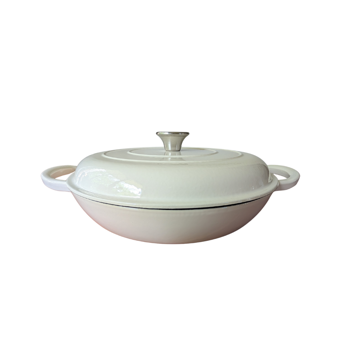 30cm Cast Iron Seafood Pot (White)