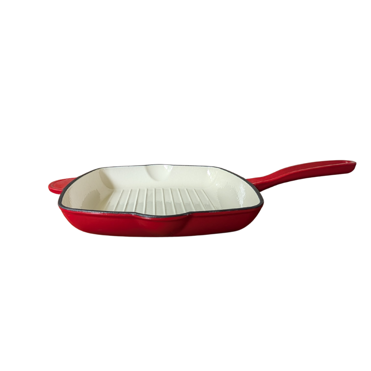 26cm Cast Iron Grill Pan (Red)