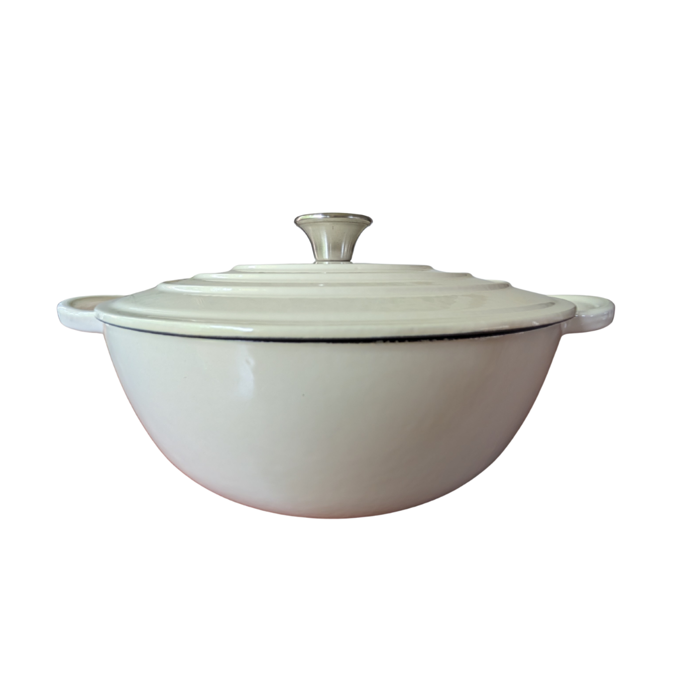 3.8L Cast Iron Casserole Pot (White)
