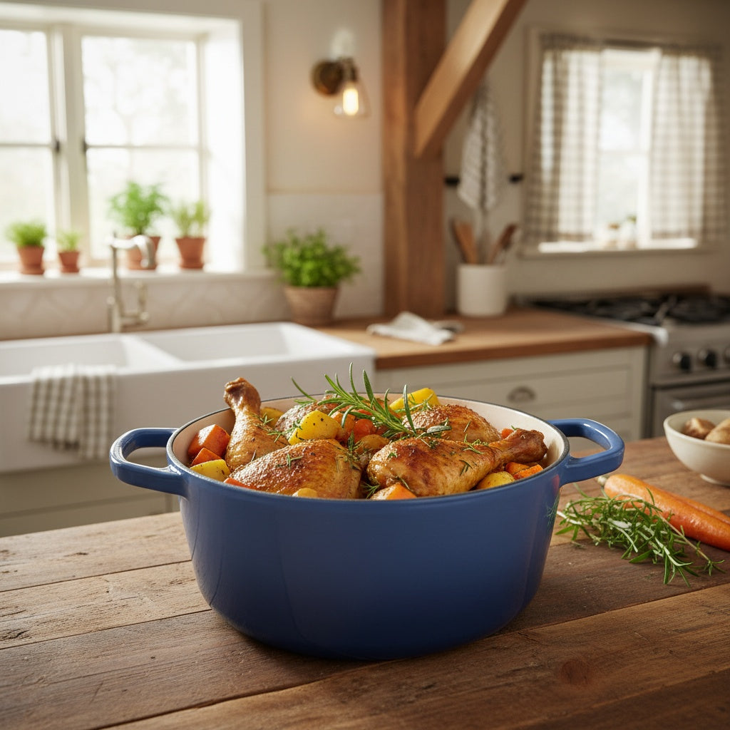 4L Cast Iron Dutch Oven (Blue)