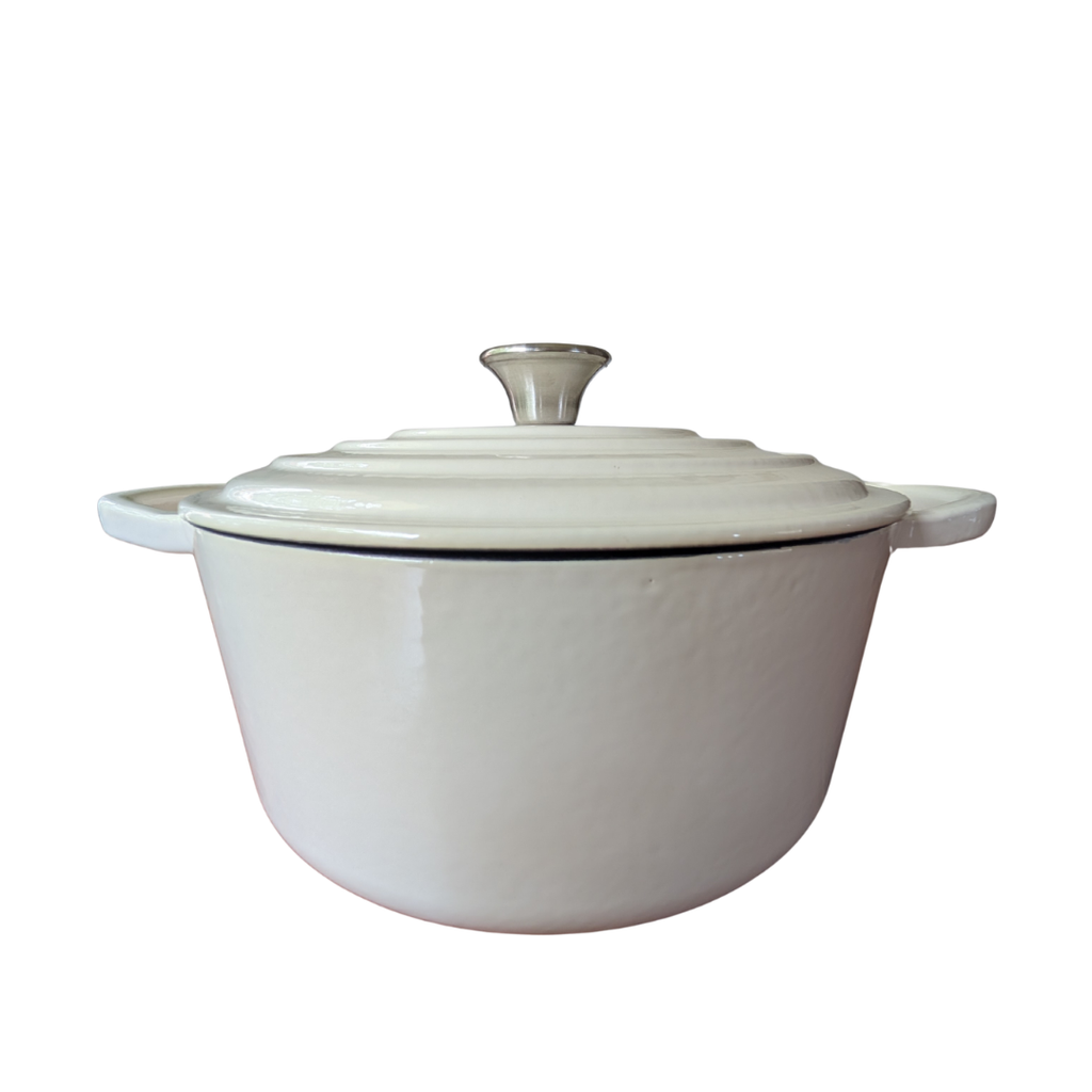 4L Cast Iron Dutch Oven (White)
