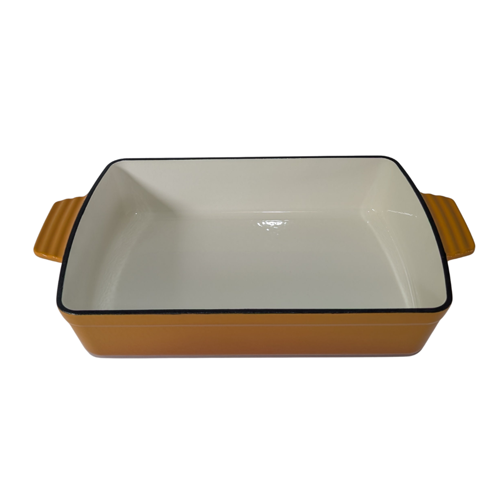 33cm Cast Iron Roasting Pan (Yellow)