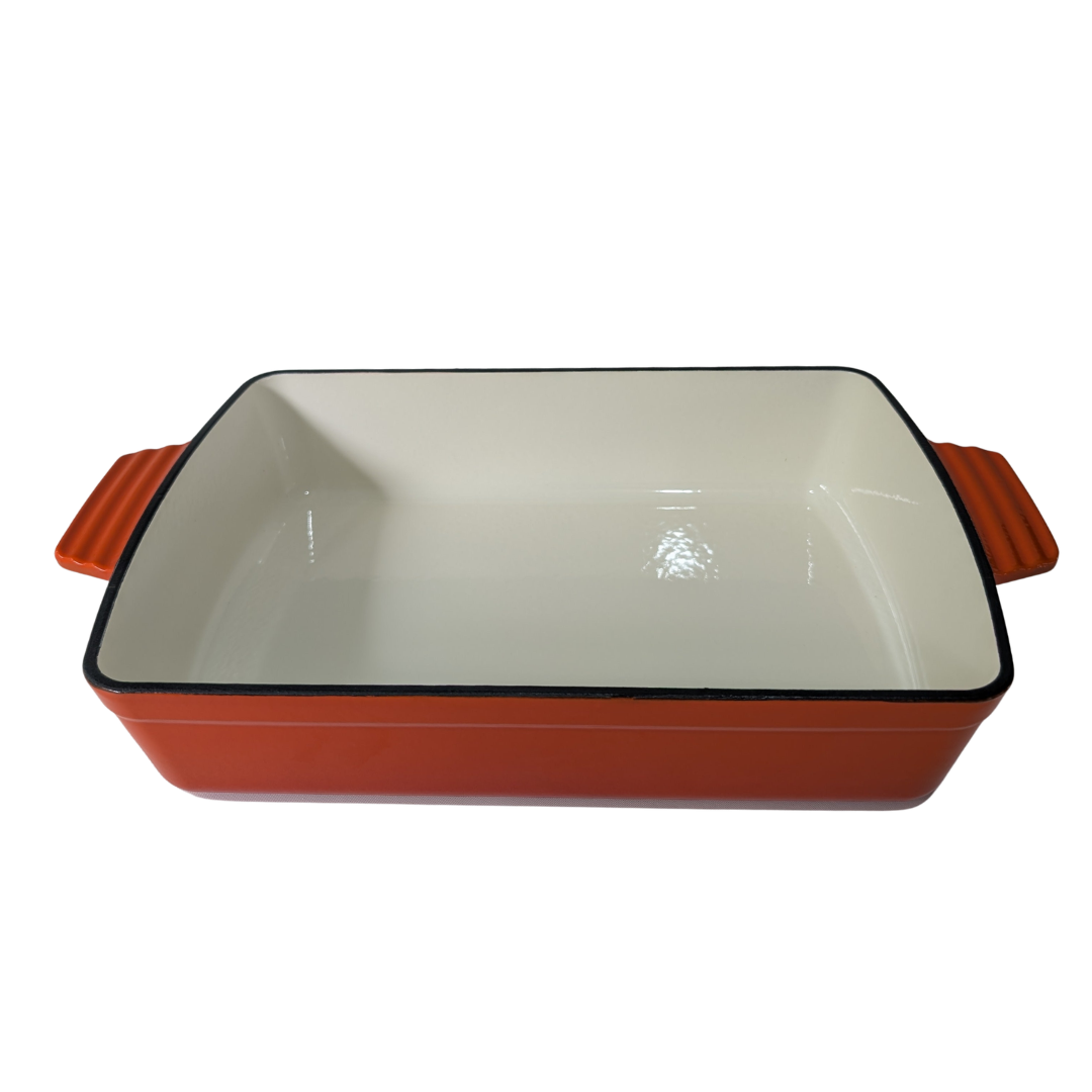 33cm Cast Iron Roasting Pan (Orange)