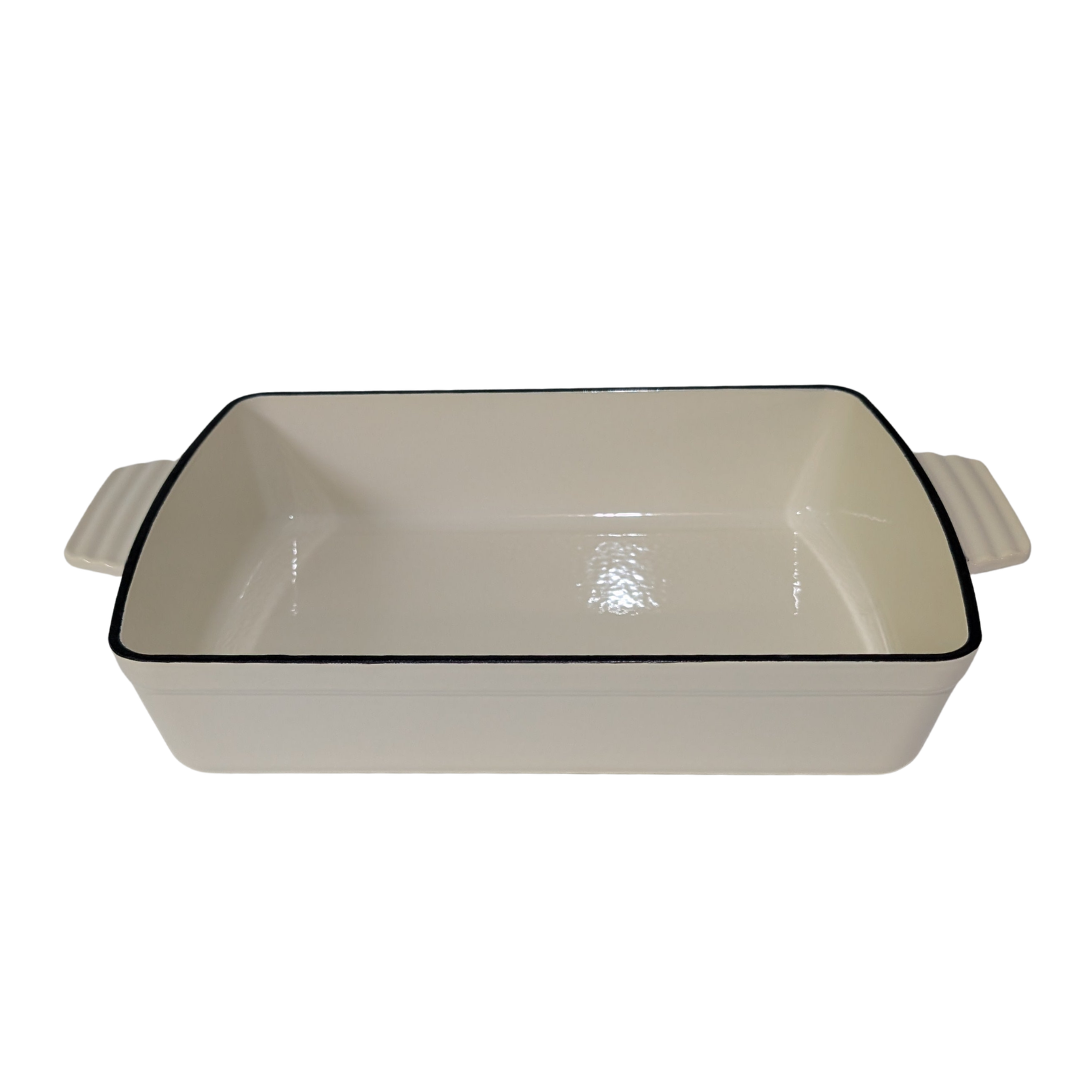33cm Cast Iron Roasting Pan (White)