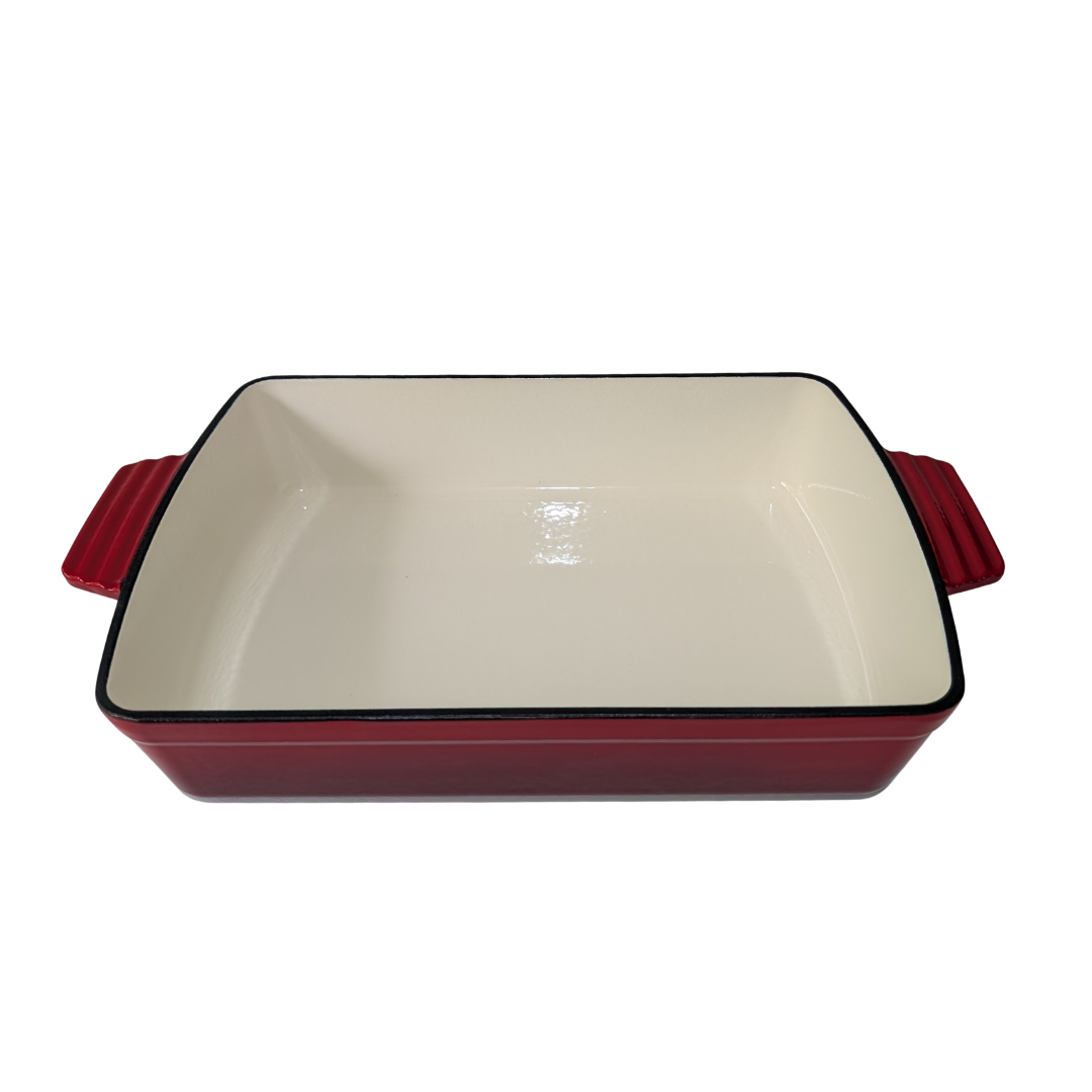 33cm Cast Iron Roasting Pan (Red)