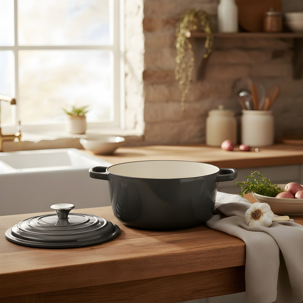 4L Cast Iron Dutch Oven (Grey)