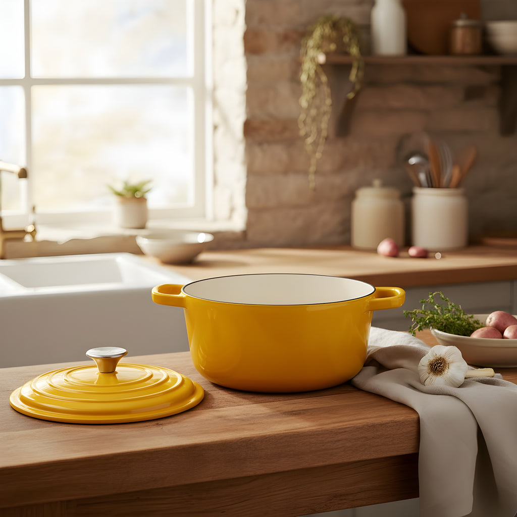 4L Cast Iron Dutch Oven (Yellow)