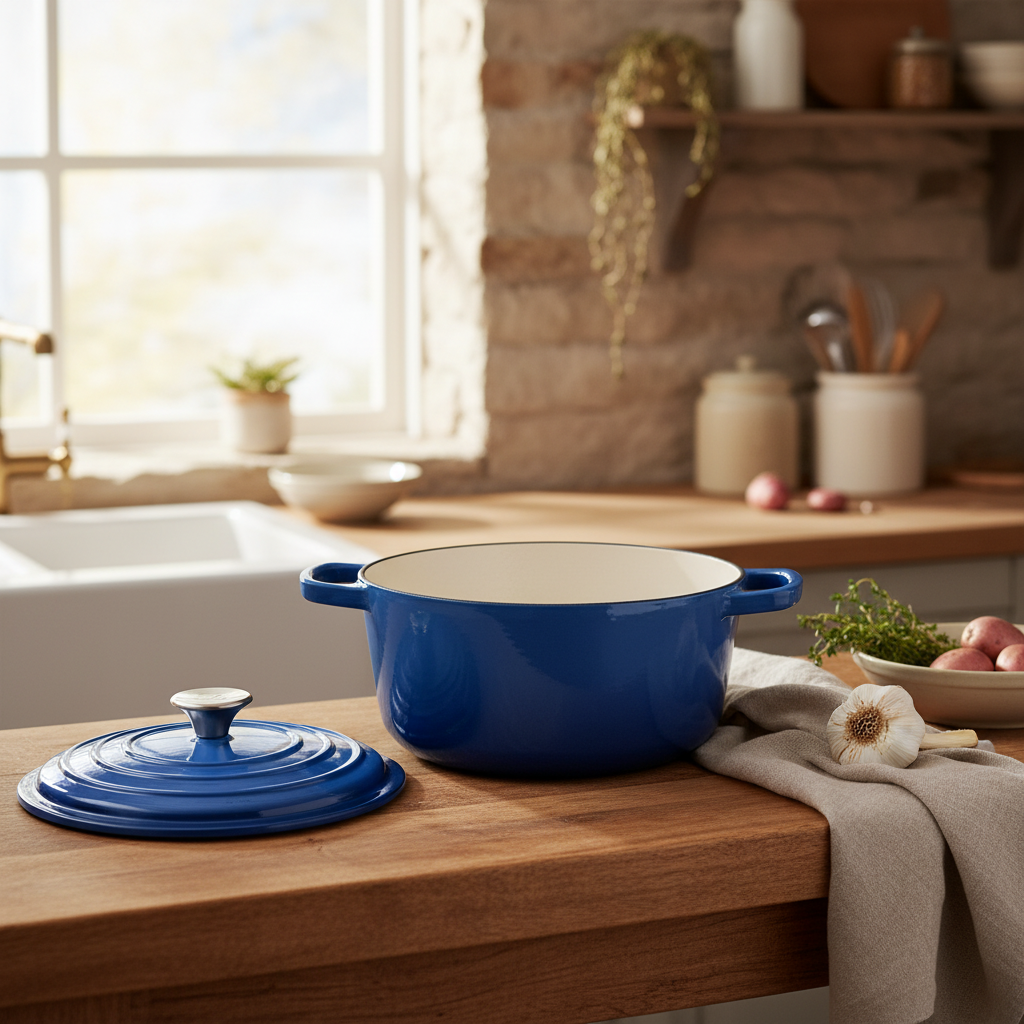 4L Cast Iron Dutch Oven (Blue)