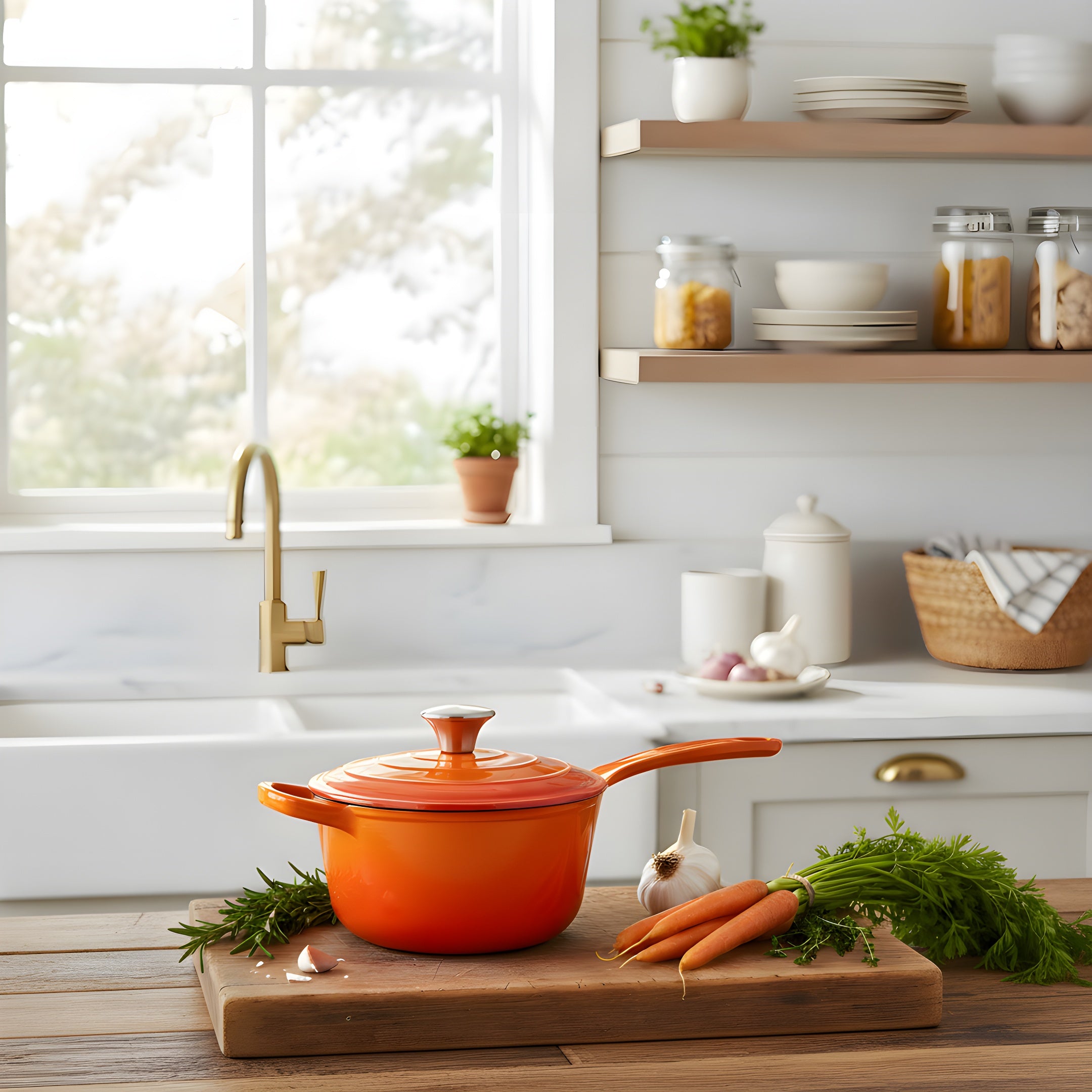 1.85L Cast Iron Pot (Orange)