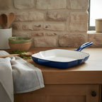 26cm Cast Iron Grill Pan (Blue)