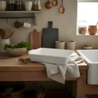 33cm Cast Iron Roasting Pan (White)