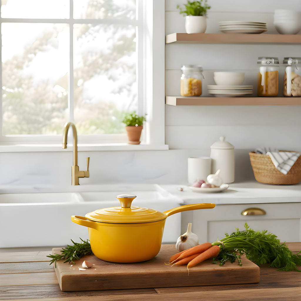 1.85L Cast Iron Pot (Yellow)